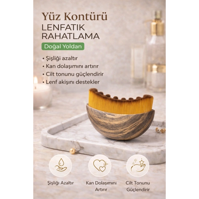Premium Yüz Gerdirme Fırçası – Lenfatik Masaj ve Cilt Sıkılaştırıcı Etki