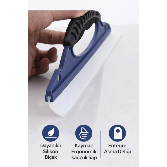 30 cm Silikon Oto Cam ve Kaporta Su Çekçeği – İz Bırakmaz Araba Cam Çekçeği, Ergonomik Sap