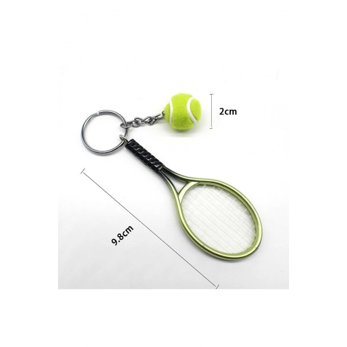 Gerçekçi Tenis Raketi Tasarımlı Şık Anahtarlık Kolye Çanta Süsü Tennis Keychain