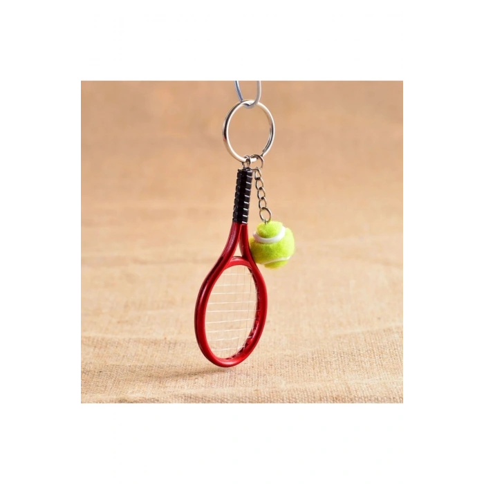 Gerçekçi Tenis Raketi Tasarımlı Şık Anahtarlık Kolye Çanta Süsü Tennis Keychain