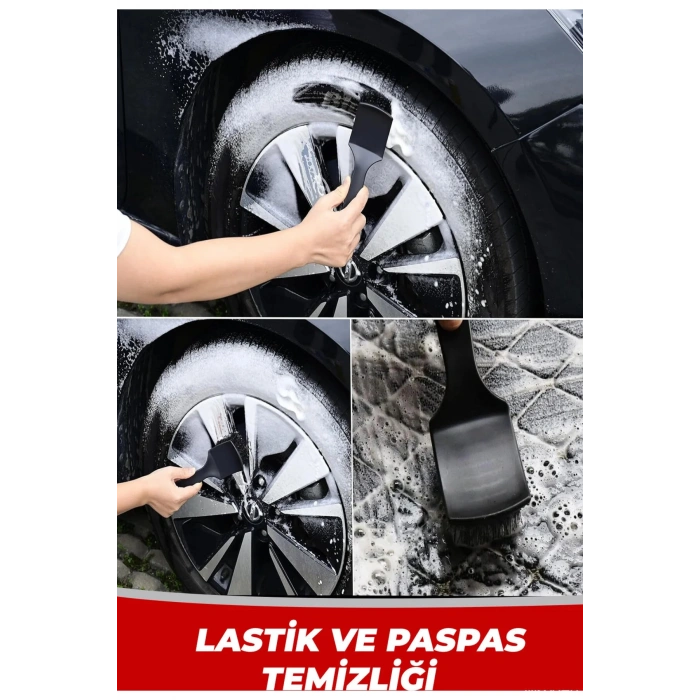 Oto Jant Temizleme Fırçası Zorlu Kirlerde Etkili Dayanıklı Kıl Yapılı Araç Jant Temizlik Fırçası