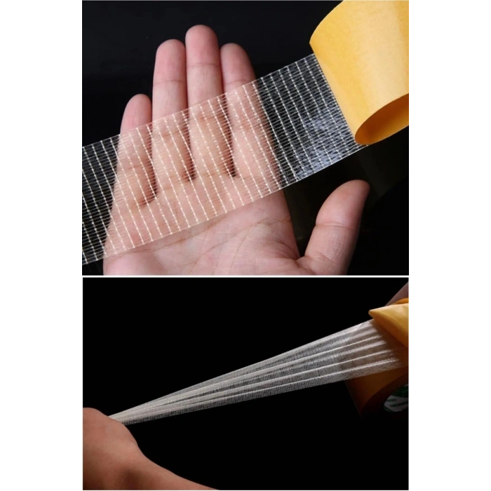Fiber Örgülü Güçlendirilmiş Çift Taraflı Çok Amaçlı Bant Halı Kaydırmaz Bant 5cm X 10 Mt