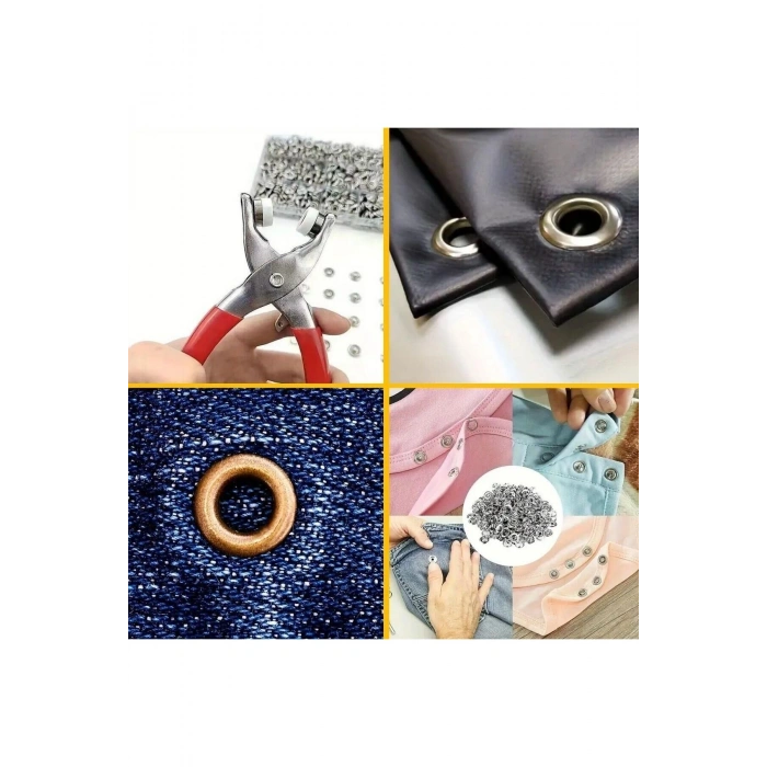 200 Pcs Metal Çıtçıt Pense Seti Paslanmaz Çelik Bebek Elbise Montajı
