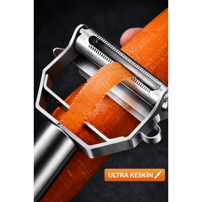 Premium Sebze Soyacağı – Paslanmaz Çelik, Ultra Keskin Bıçak, Ergonomik Profesyonel Soyacak