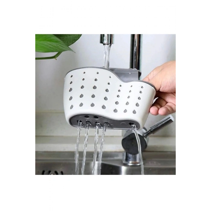 Musluk Üstü Lavabo Organizeri Süngerlik – Su Tahliyeli Sünger ve Fırça Düzenleyici