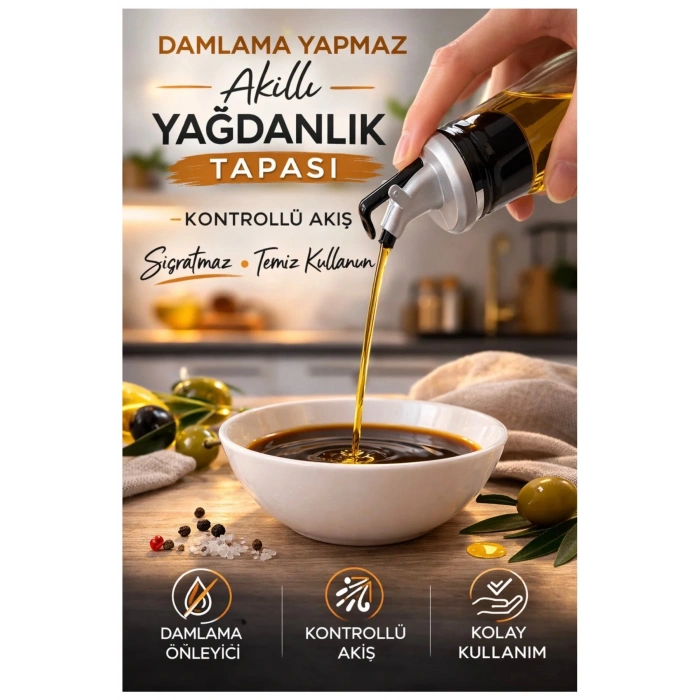 Akıllı Yağdanlık Tapası Damlatmaz Kontrollü Akış Yağ Şişesi Aparatı
