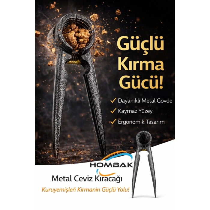 Metal Ceviz Kıracağı Dayanıklı Ergonomik Kaymaz El Ceviz Fındık Kırıcı Kuruyemiş Kıracağı
