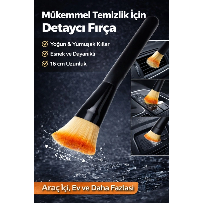 Çok Amaçlı Detay Temizlik Fırçası – Araç İçi, Havalandırma, Tuş Arası Temizleyici, Yumuşak Kıllı