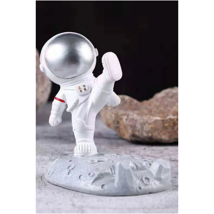 Astronot Telefon Tutucu Stand Kaymaz Taban Masaüstü Şık Dekoratif Telefon Standı