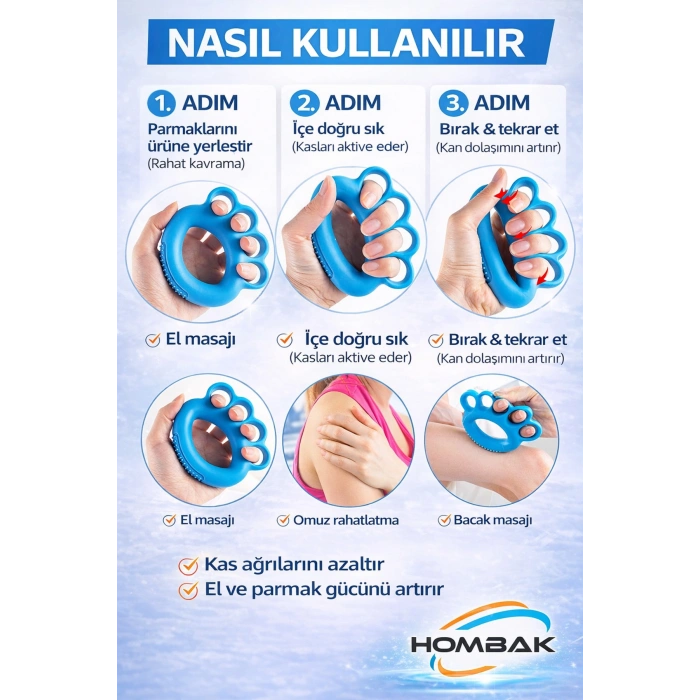 El Egzersiz Aparatı Silikon Parmak Güçlendirici Rehabilitasyon Kas Geliştirici Stres Giderici Orta