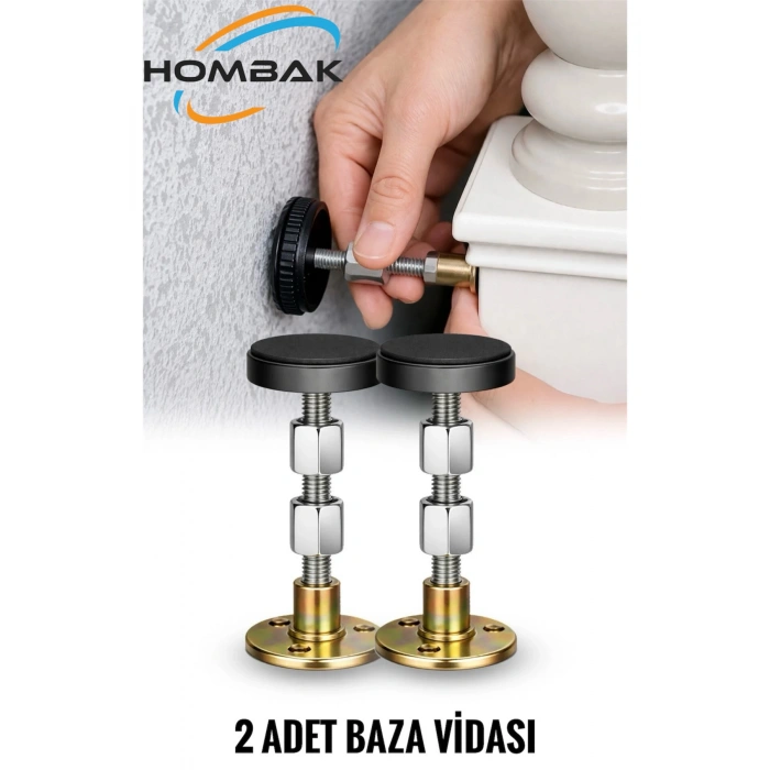 2 Adet Baza Sabitleme Vidası Ayarlanabilir Yatak Sabitleyici, Sallanma Önleyici, Duvar Destek Aparat