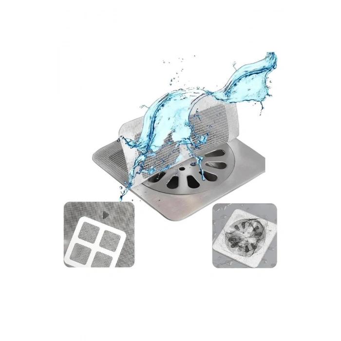 1 Adet Lavabo Gider Süzgeci Filtre Sticker Kendinden Yapışkanlı Saç ve Kir Tutucu Gider Koruyucu