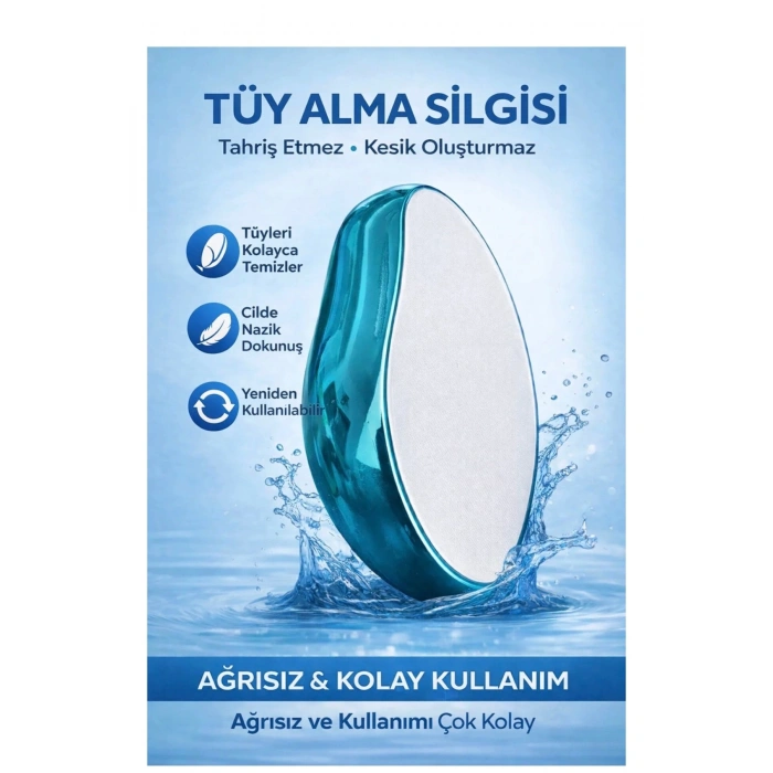 Epilasyon Taşı – Tüy Alma Taşı, Ağrısız & Tahrişsiz Tüy Temizleme Aparatı, Yeniden Kullanılabilir