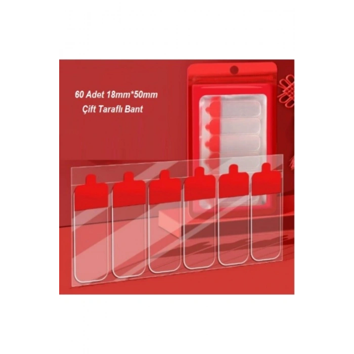 60 Parça Kolay Açılır Güçlü Çift Taraflı Bant 18mmx50mm