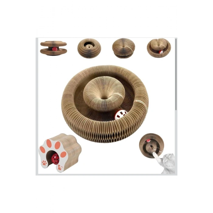 Kedi Tırmalama Oyuncağı – 2 Katlı Karton Kedi Aktivite ve Oyun Evi – Toplu Eğlence Merkezi