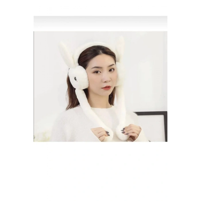 Peluş Tavşan Kulaklıklı Hareketli Yumuşak Kulaklık