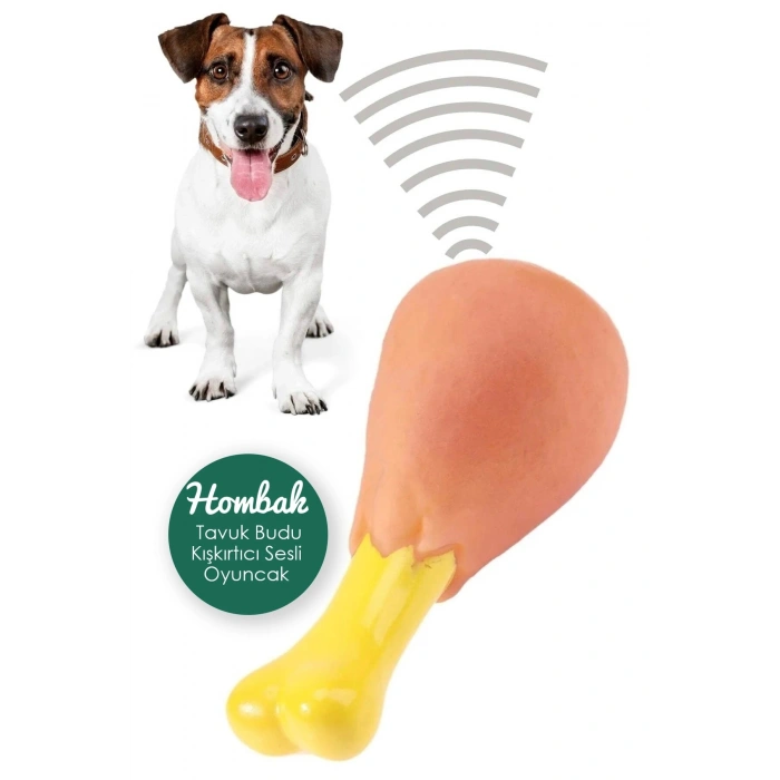 Sevimli Eğitici Eğlenceli Köpekler Için Tavuk Budu Sesli Oyuncak - 1 Adet