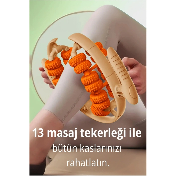 13 Tekerlekli Sıkılaştırıcı Selülit Karşıtı Kas Gevşetici Masaj Aleti Lenf Drenaj Rulosu