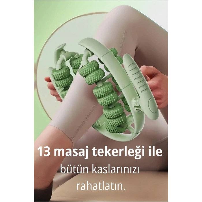 13 Tekerlekli Sıkılaştırıcı Selülit Karşıtı Kas Gevşetici Masaj Aleti Lenf Drenaj Rulosu