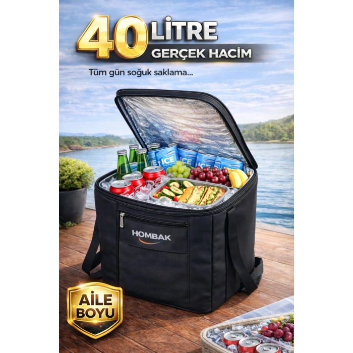 40 Litre Termos Çanta – Isı Yalıtımlı Soğuk/Sıcak Tutucu Piknik & Kamp Buzluk Çantası Aile Boyu