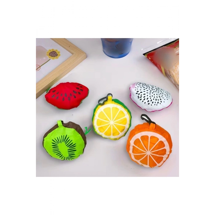 Katlanabilir Alışveriş Plaj Çantası 38x58 cm – Taşınabilir Portakal Kese Tasarımlı, Yıkanabilir, Çevre Dostu Bez Market Çantası