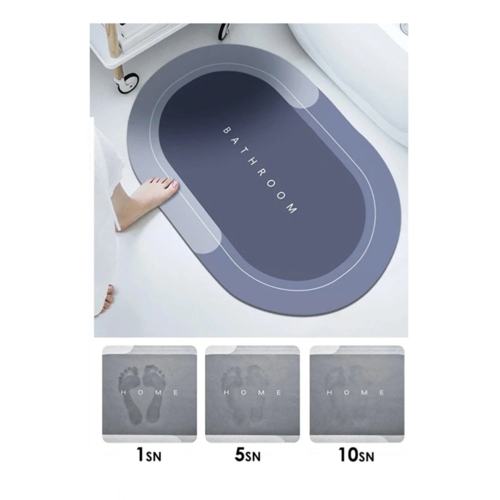 Özel Sihirli Su Emici Banyo Paspası Kaymaz Tabanlı Abdest Paspası 3,5 Mm 40x60