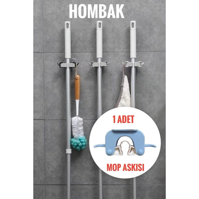 Paspas Süpürge Fırça Ve Mop Askısı Sap Tutucu Mutfak Banyo Askı