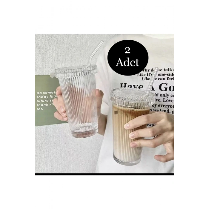 2 Adet 400 ml Kapaklı Pipetli Origami Stil Bardak | Kahve Ve Sunum