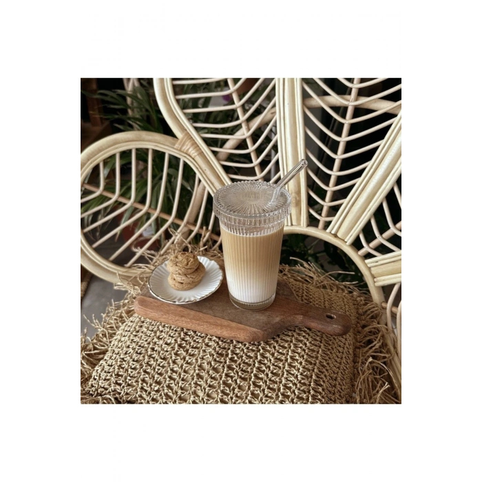 2 Adet 400 ml Kapaklı Pipetli Origami Stil Bardak | Kahve Ve Sunum