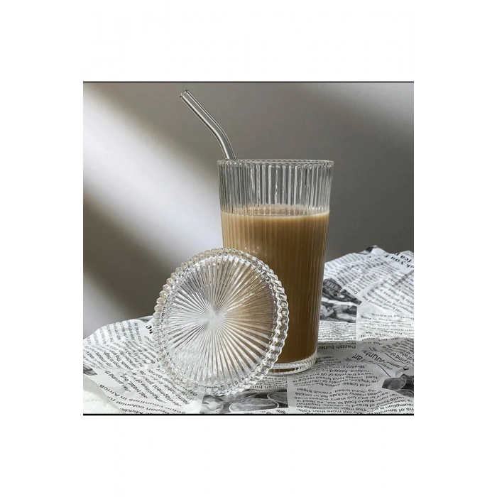 2 Adet 400 ml Kapaklı Pipetli Origami Stil Bardak | Kahve Ve Sunum
