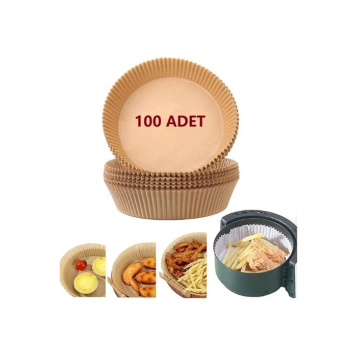 100 Adet Pişirme Kağıdı Yuvarlak - Air Fryer Liners Hava Fritözü