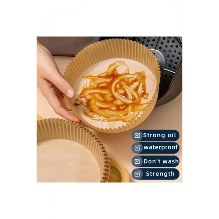 100 Adet Pişirme Kağıdı Yuvarlak - Air Fryer Liners Hava Fritözü