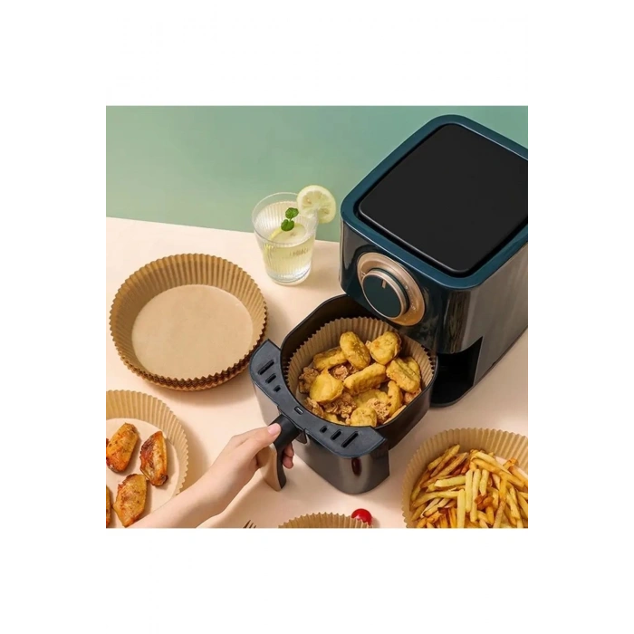 200 Adet Airfryer Pişirme Kağıdı Yuvarlak Tabak Model Yağlı Kağıt
