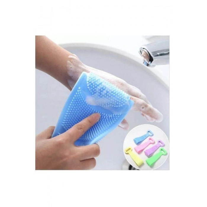 Banyo Sırt Kesesi Çift Taraflı Slıkon Duş Lifi Sırt Fırçası 60 Cm