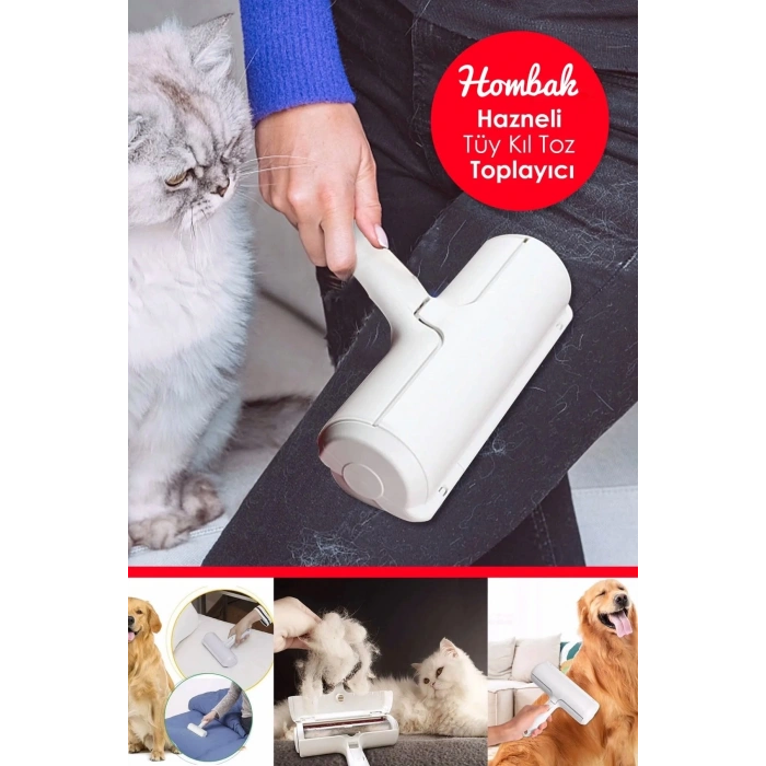Hazneli Kedi Köpek Tüy Temizleyici Kıl Toz Toplayıcı Kazak Halı Tiftik