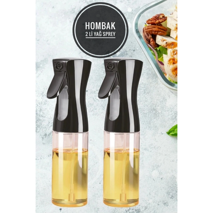 2 adet Siyah Sprey Cam Yağlık Yağdanlık Airfryer Fritöz Yağ Püskürtücü Fısfıs 250 ml