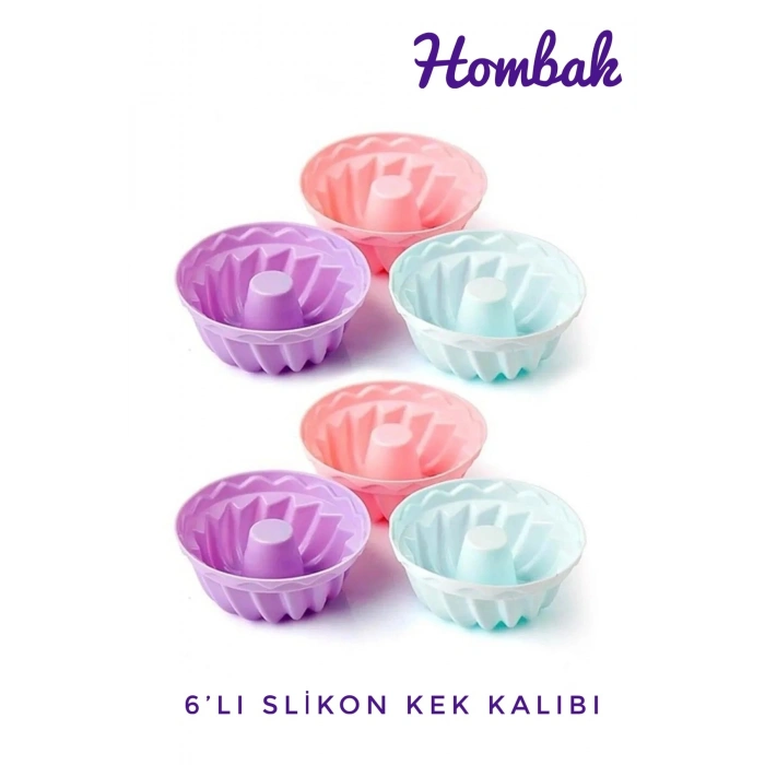 Renkli 6lı Slikon Kek Ve Muffin Kabı