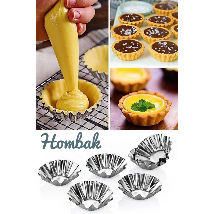 6 Adet Çiçek Model Mini Tart Kalıbı Ve Metal Kek Kapsülü Kek Kalıbı