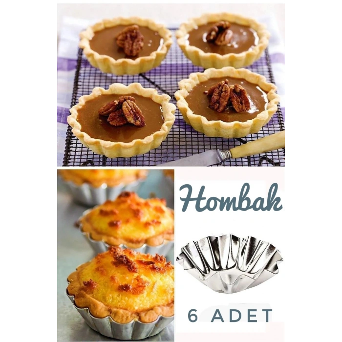 6 Adet Çiçek Model Mini Tart Kalıbı Ve Metal Kek Kapsülü Kek Kalıbı