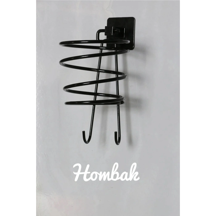 Siyah Fön Makinesi Askısı Saç Kurutma Makinesi Tutacağı Yapışkanlı