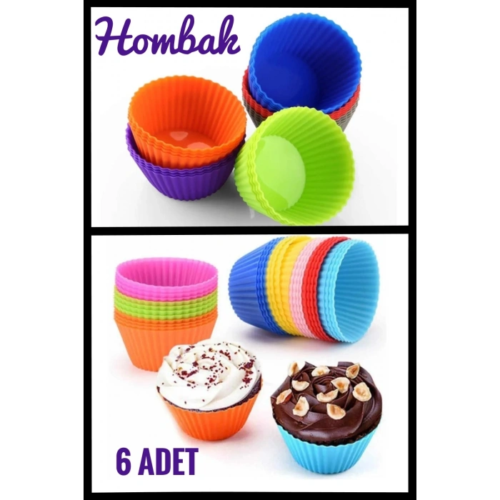 6lı Silikon Muffin Kalıbı,6lı Renkli Silikon Muffin Kek Kalıbı