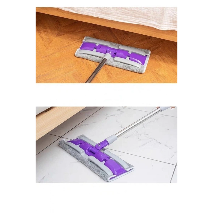 Mor Teleskopik Mandallı Mikrofiber Sihirli Mop Yüzey Temizleyici (duvar,fayans,yer,cam)