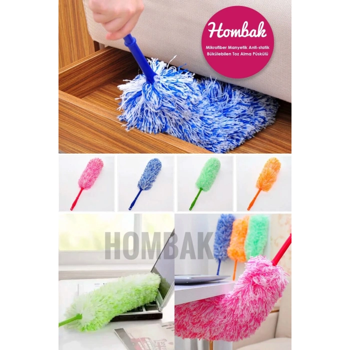 Pratik Mikrofiber Anti-statik Bükülebilen Toz Alma Püskülü Toz Alma Fırçası