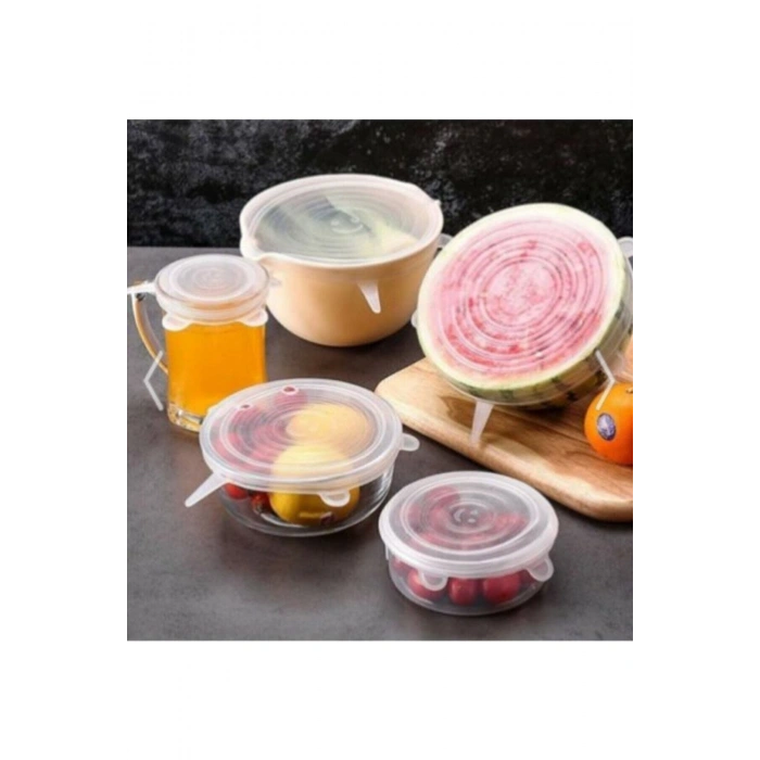 6 ‘lı Silikon Streç Kapak Gıda Koruyucu Bone Strech Saklama Kabı Kapağı