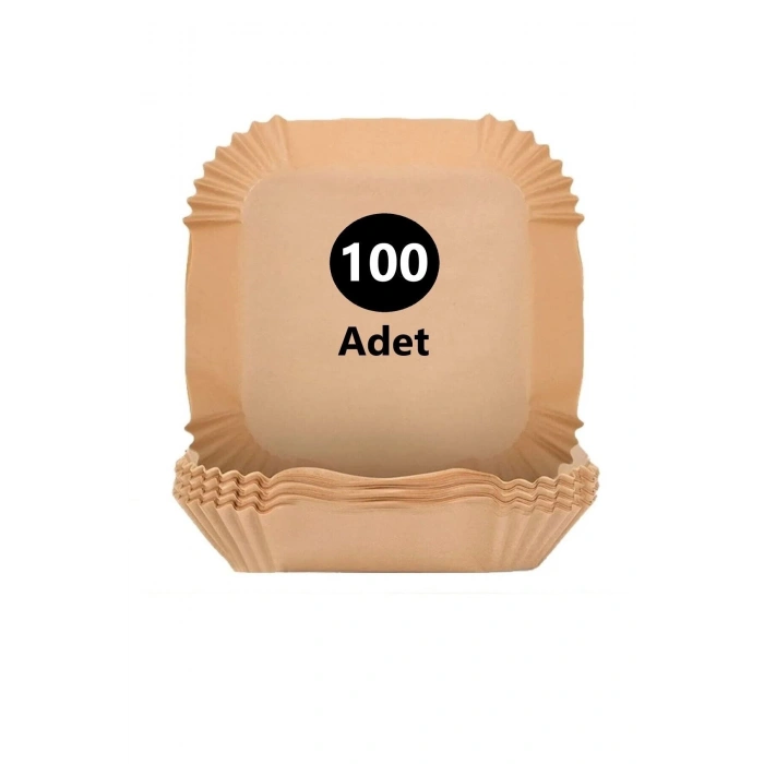 100 Adet Airfryer Pişirme Kağıdı Kare Tabak Model Yağlı Kağıt