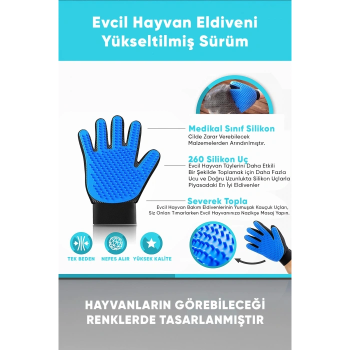Aveo 1 Adet Kedi Ve Köpekler Için Tüy Toplama Eldiveni