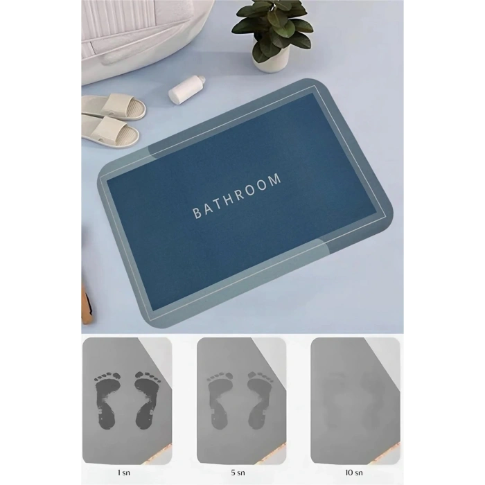 Sihirli Su Emici Banyo Paspası Kaymaz Tabanlı Abdest Paspası 3,5 Mm 40x60