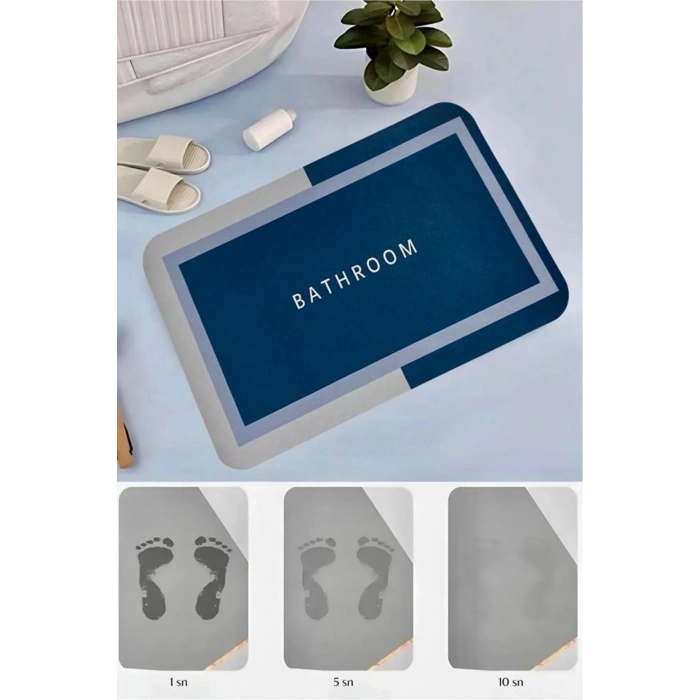 Sihirli Su Emici Banyo Paspası Kaymaz Tabanlı Abdest Paspası 3,5 Mm 40x60