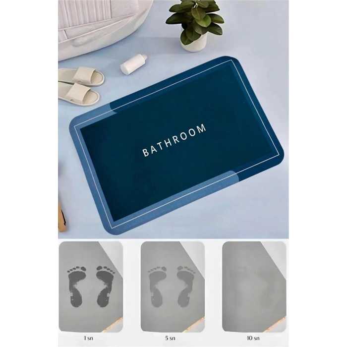 Sihirli Su Emici Banyo Paspası Kaymaz Tabanlı Abdest Paspası 3,5 Mm 40x60