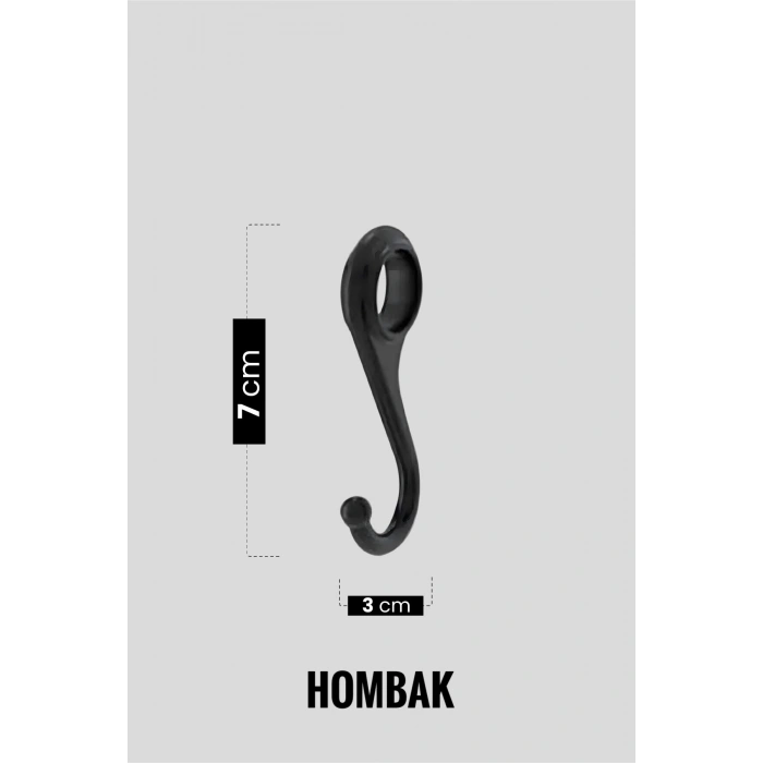 Siyah Metal Mutfak ve Banyo Askısı 6 Kancalı Askı Demiri